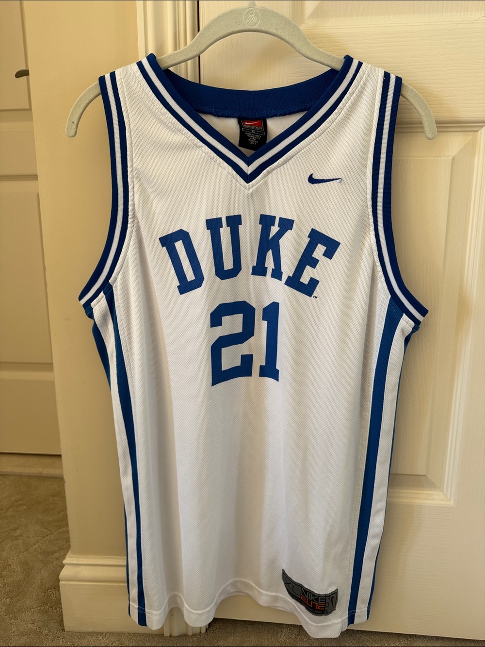 Nike Duke Blue & White Basketball Jersey #21
